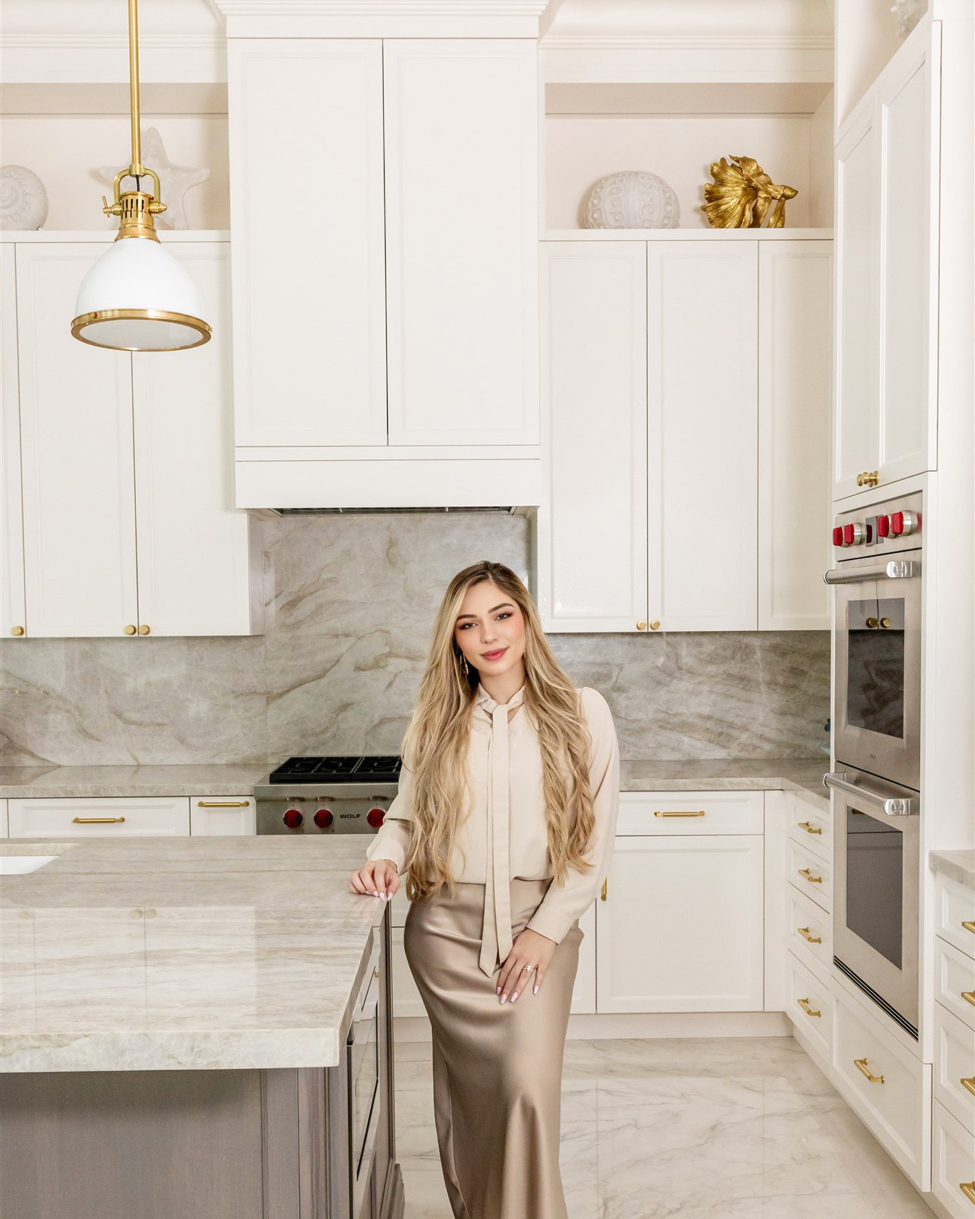 Isabella Moreira Longobardi in one of her completed kitchens